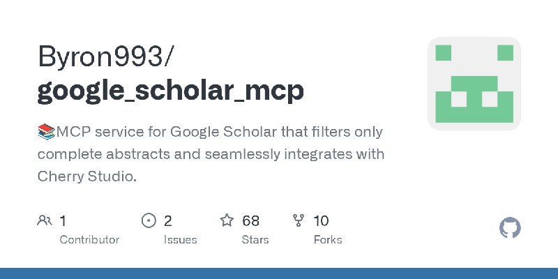 GitHub - Byron993/google_scholar_mcp: 📚MCP service for Google Scholar that filters only complete abstracts and seamlessly integrates…